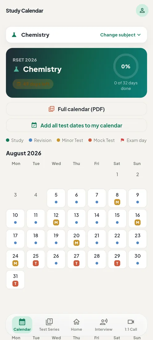 CreMento app — Study Calendar