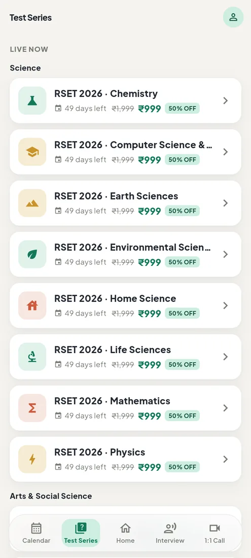 CreMento app — Test Series